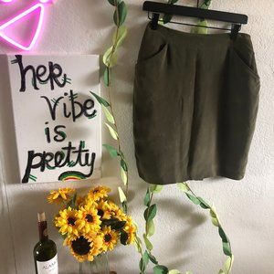 Olive Business Casual Skirt